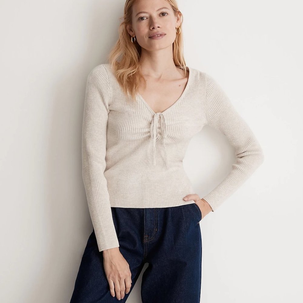 (NWT) Madewell RIVERBEND CINCHED PULLOVER SWEATER